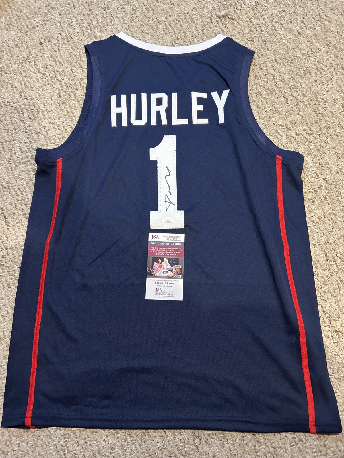 Dan Hurley Autographed Signed UConn Huskies - COACH JERSEY JSA COA BASKETBALL 