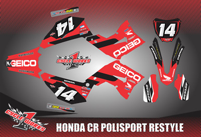 Honda CR125 250 Restyle Polisport Semi Custom Graphics Kit Geico
