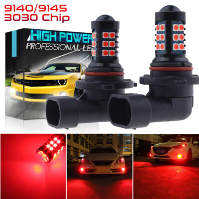 2X 9005 3030 Chip High Power Red LED Projector Fog Light Driving Bulbs DRL Lamp