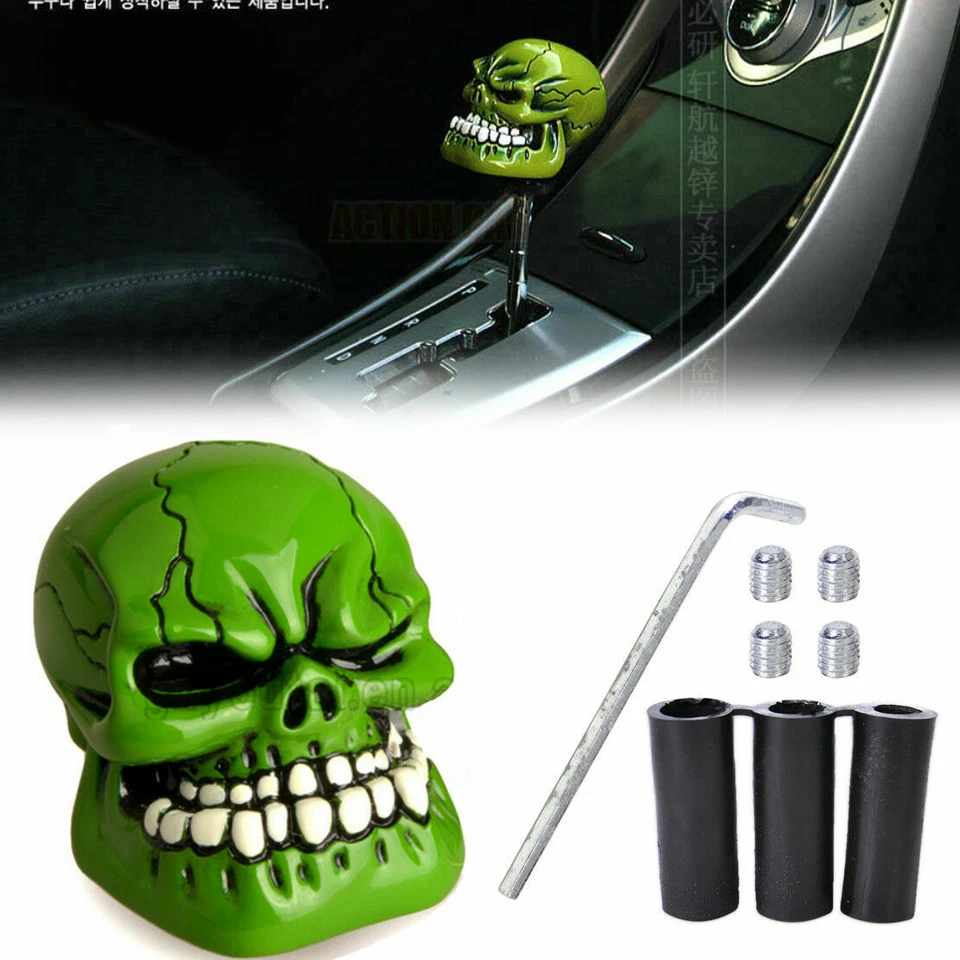 Universal Manual Stick Operation Car Gear Shift Knob Lever Resin Skull - Image 3 of 4