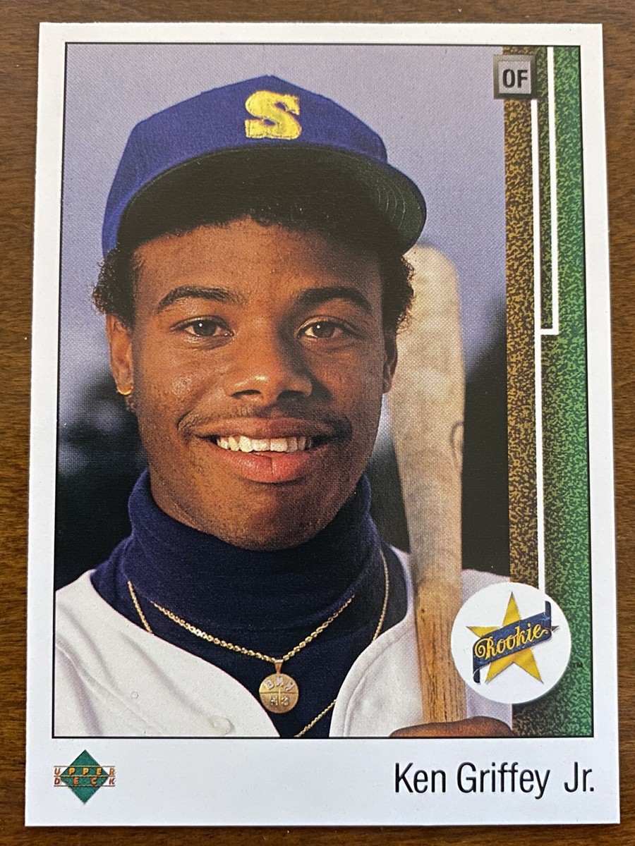💎1989 Upper Deck Ken Griffey Jr Rookie Card #1.Perfect centering