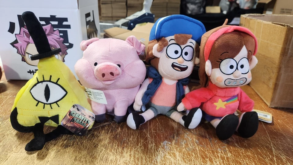 4x GRAVITY FALLS 8" PLUSH COMPLETE SET DISNEY AUTHENTIC BILL CIPHER NEW IN BAG - Image 3 of 4