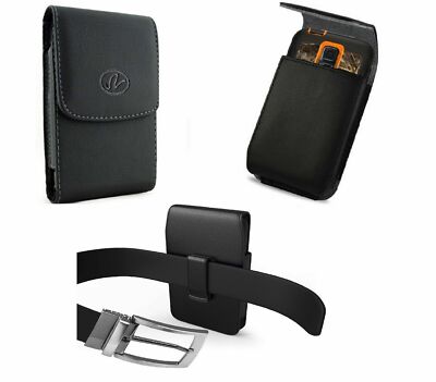 XL VERTICAL LEATHER RUGGED CELL PHONE HOLDER POUCH CLIP BELT LOOP CARRYING CASE
