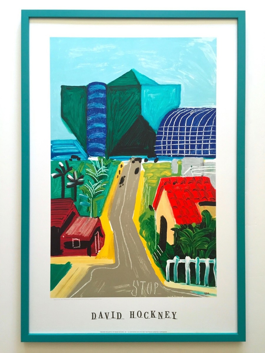 DAVID HOCKNEY RARE 1989 LITHOGRAPH PRINT FRAMED POSTER