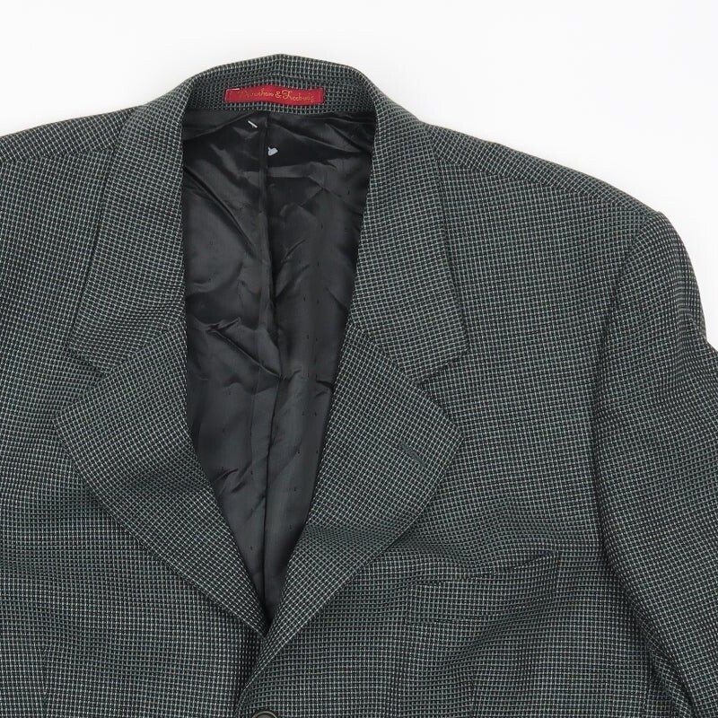 Debenham & Freebody Mens Green Check Wool Blend Suit Jacket Size 42 image 4