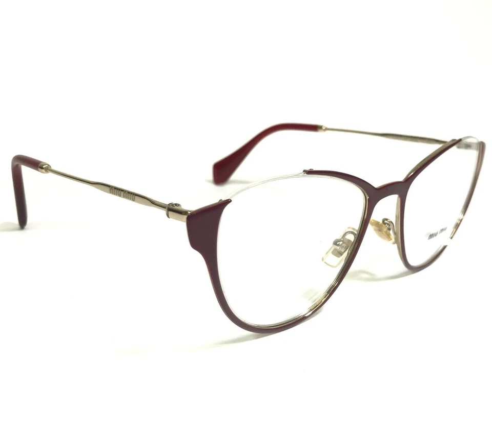 Monturas para gafas Miu Miu VMU 51O UE5-1O1 Borgoña Rojo Oro Semi Borgoña 53-19-140 Foto 2 de 4