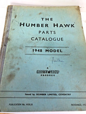 Humber Parts Catalogue for Humber Hawk 1948