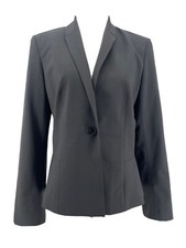 Lafayette 148 New York Women's Gray Wool Long Slevee Blazer Jacket Size 4
