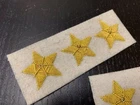 Civil War Confederate Gold Stars - Buff Background - 3 Star COLONEL pair - NEW