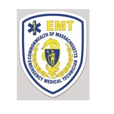 4 Inch Non-Reflective Massachusetts EMT Emergency Medical Technician Sticker