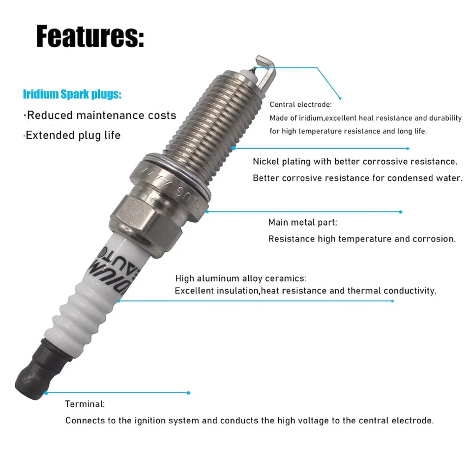 4 bobinas de encendido + 4 bujías para Hyundai Genesis 2010-2014 cupé Tucson Foto 2 de 4