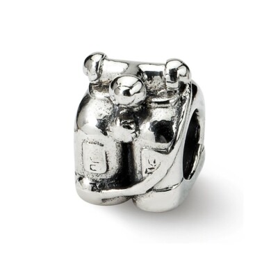Scuba Tanks Bead .925 Sterling Silver Antique Finish Reflection Beads