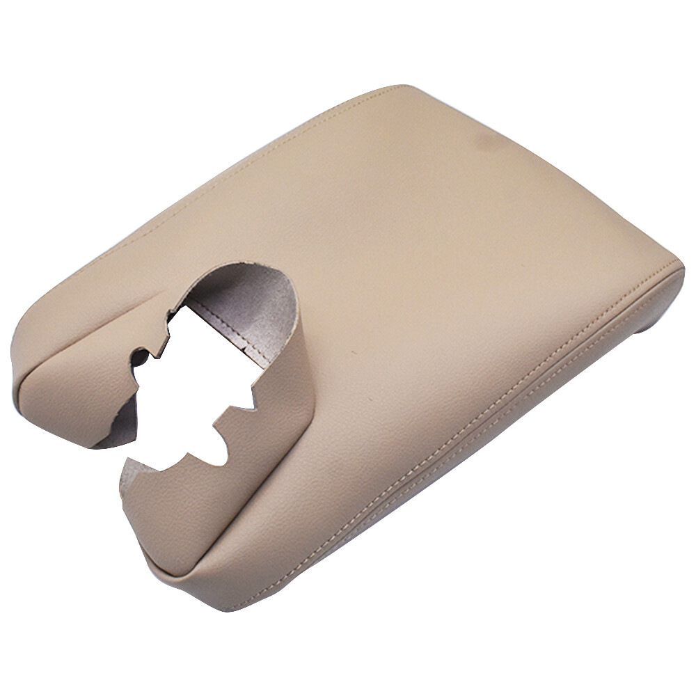 Kar Designers Real Leather Center Console Lid Cover For Acura TL (2009-2014) - Beige Stitching