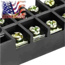 600V 25A 8 Position Dual Row Wire Barrier Terminal Block Connector Strip 1 Set