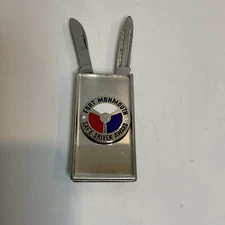 Vintage RARE SS  Folding Pocket Knife Nail File Money Clip Fort Monmouth SDA