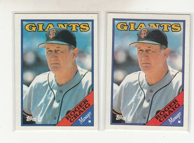 ROGER CRAIG 1988 Topps #654 Error Variation Blue Purple Name Banner Giants