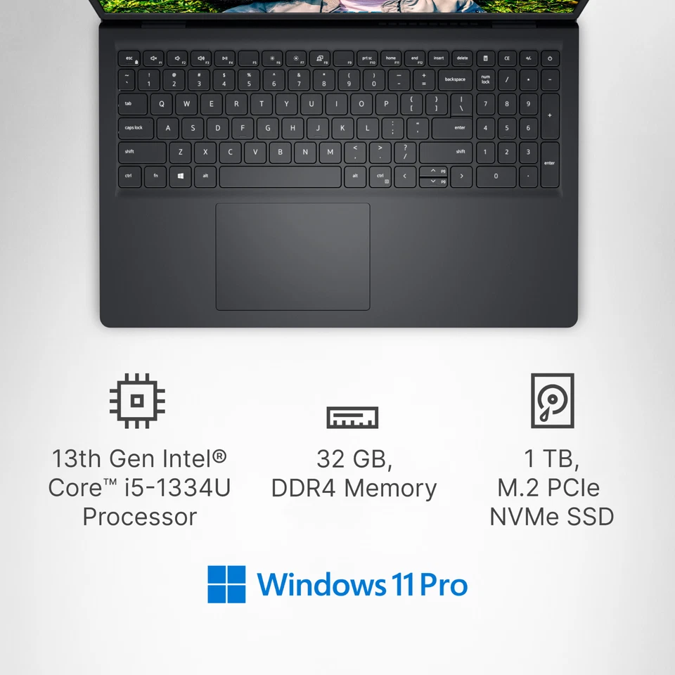 2025 Dell Inspiron 15.6" Laptop 13th Gen Intel i5 32GB RAM 1TB SSD Pro Office - Image 3 of 4