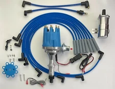 small cap PONTIAC 350 389 400 455 BLUE HEI Distributor + 45K COIL + Plug Wires