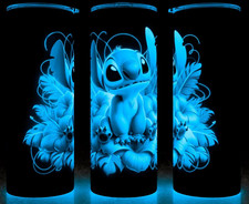 Glow in the Dark Stitch Cartoon Vibrant Floral Cup Mug Tumbler 20oz