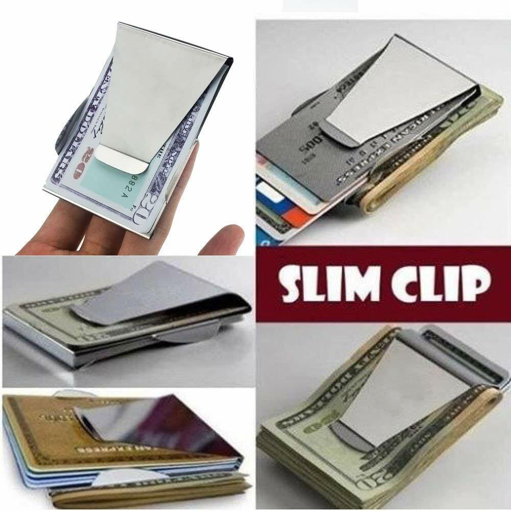 Stainless Steel Money Clip Silver Metal Pocket Holder Wallet