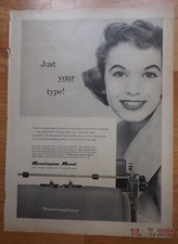 Old REMINGTON RAND Typewriter US News World Report Magazine AD Media 1954 thumbnail