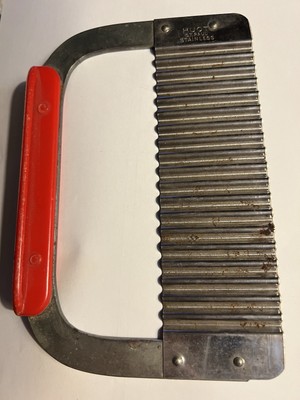 VTG Huot Stainless Steel Saint Paul MCM Red Plastic Handle Chopper Cheese Veggie