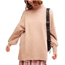 WE THE FREE Wonderful Oversized Turtleneck Sweatshirt Womens Sz M Relaxed Boho