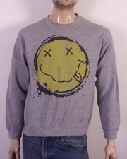 EUC 00s 2010s Nirvana Smiley Face Sweatshirt 2 Sided Kurt Cobain SZ M