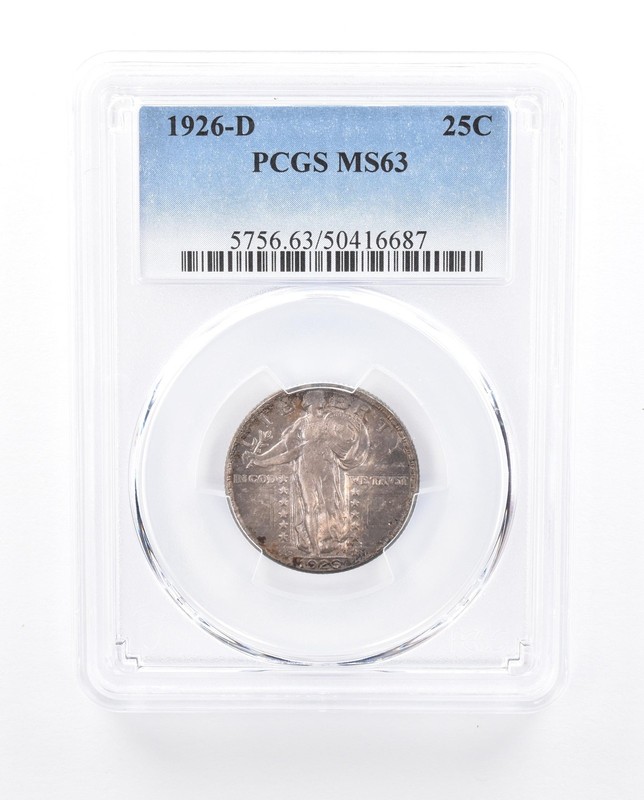 1926-D Standing Liberty Quarter MS63 PCGS Beautiful Tone a1294