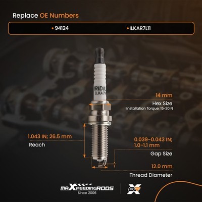 4× Iridium Spark Plugs for Mazda CX-5 2.5L I4 2014-2023 ILKAR7L11