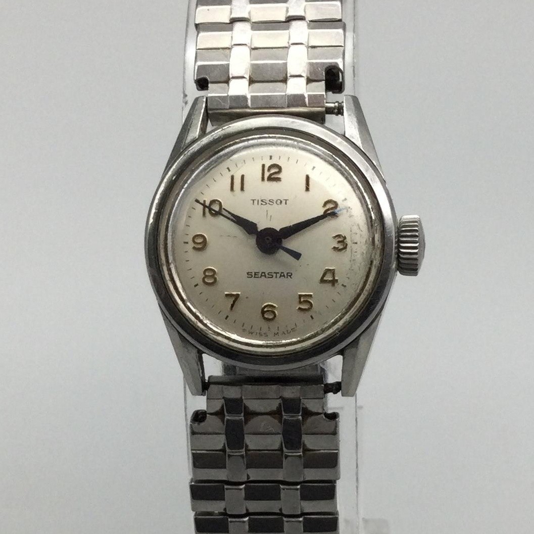 Vintage Tissot Seastar Womens Watch 21mm Silver Tone Manual Wind