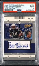 2004 FLEER AUTHENTIX AUTO #136 BILL BELICHICK/CEDRIC COBBS 184/250 PSA 9