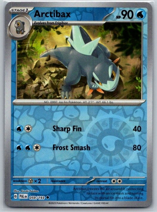 Arctibax 059/193 Uncommon Paldea Evolved Pokemon Reverse Holo Near Mint