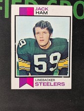 1973 TOPPS FOOTBALL JACK HAM ROOKIE  CARD (RC) #115 STEELERS EX  FORMER GRADER. rookie card picture