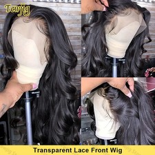 Body Wave Lace Front Wigs Human Hair Transparent Brazilian Remy Hair Transparent