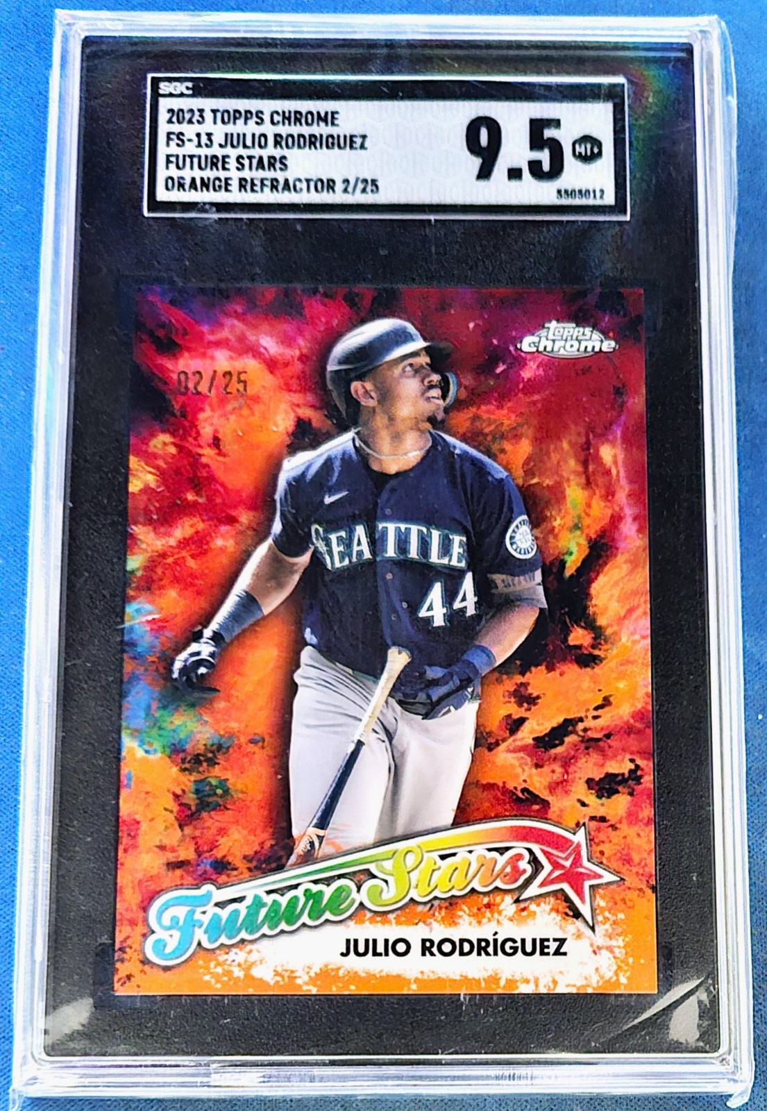 2023 Topps Chrome Future Stars #FS-13 Julio Rodriguez Orange 02/25 SGC 9.5
