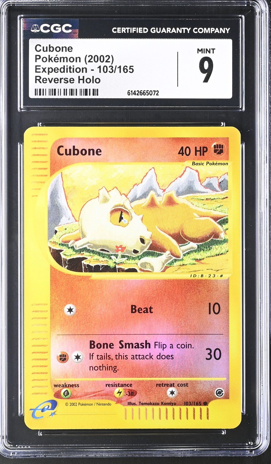 CGC 9 MINT Cubone 103/165 Expedition Reverse Holo Pokemon Card