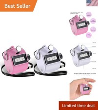 Clicker Counter Handheld Tally Counter 4-Digit Number Counter, 2 Pack Hand Me...