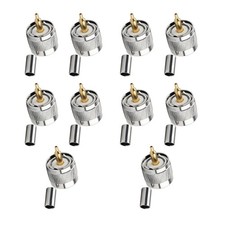 10PCS New UHF Male PL259 Crimp Plug Connector for RG58 RG142 LMR195 RG400 Cable
