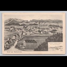 Vintage Postcard Waltenhofen Germany 1914 Posted Scenic Historic View Original