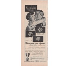 Keepsake Diamond Ring Magazine Advertisement Vintage 1950s Engagement Wedding