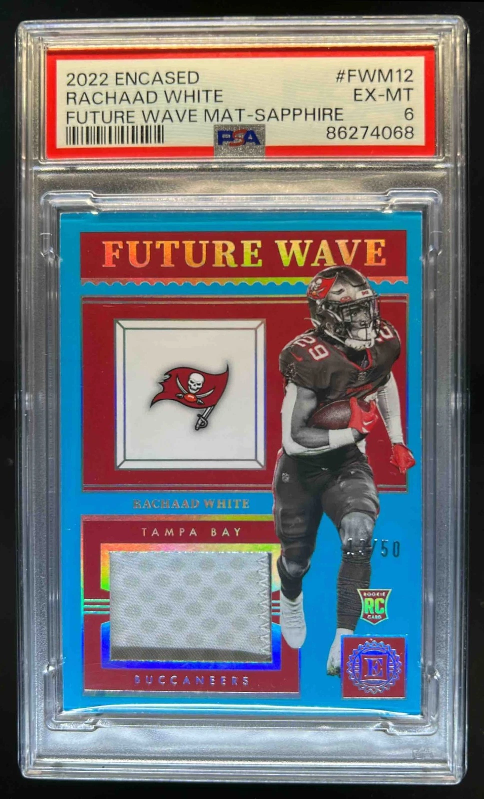 Rachaad White Panini Encased Future Wave Materials #FWM12 Sapphire
