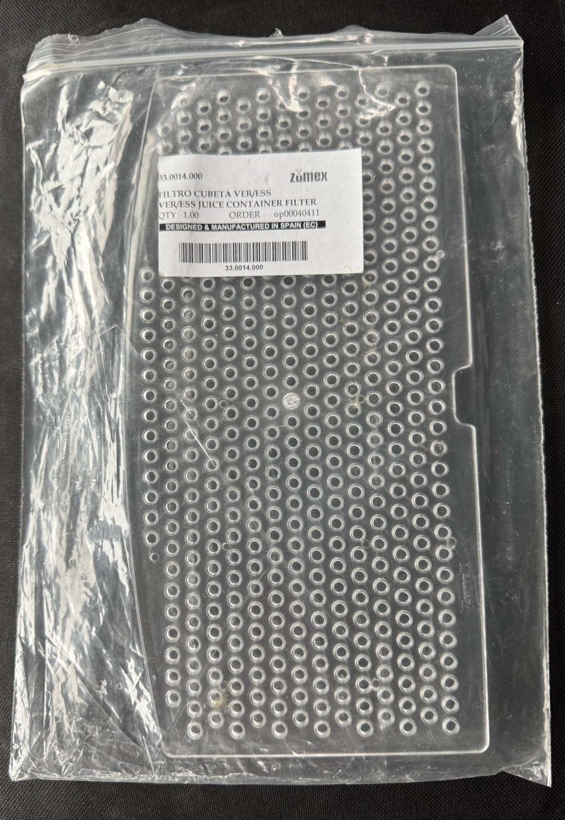 ZUMEX VER/ESS JUICE CONTAINER FILTER  PARTS  S3300140