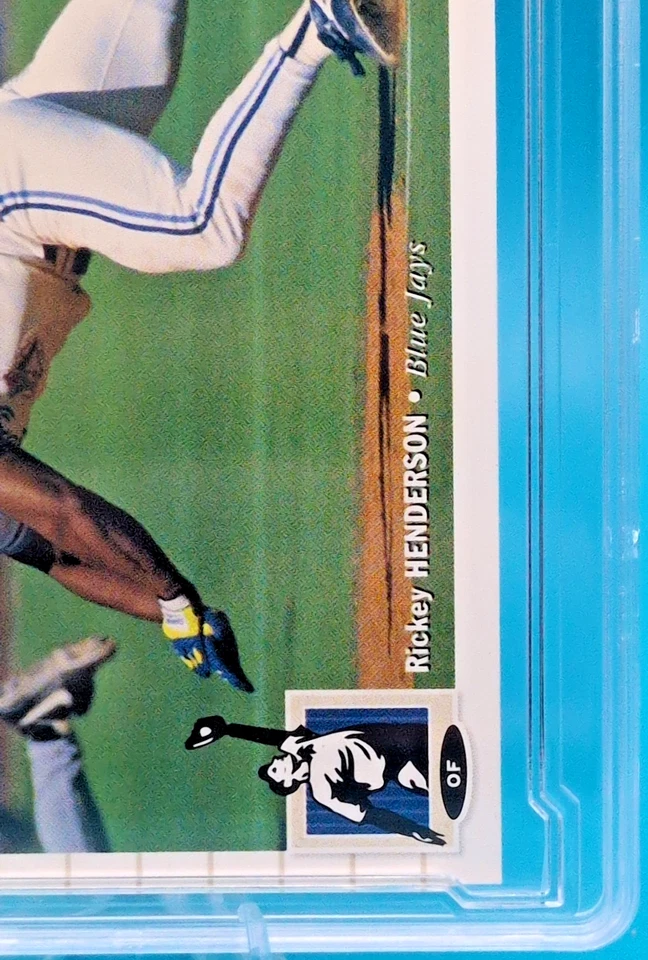 1994 COLLECTOR'S CHOICE #131 RICKEY HENDERSON BLUE JAYS HOF Graded 10 GEM Mint - Image 4 of 4