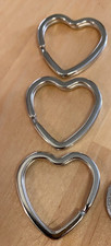 50 PCS Heart Shape Keyring Metal Silver Split Key Rings Heart Keychain Craft