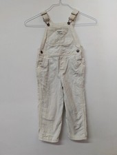 OshKosh B’gosh Toddler Cream Corduroy Dungarees Classic Overalls Size 4T