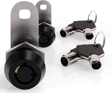 Cam Lock Tubular Cabinet Lock Keyed Alike Heavy Duty 5/8 Inch Black 2 Pack RV To