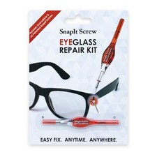 SnapIt Screw Eyeglass Repair Kit 5 Screws & Mini Double Ended Screwdriver Red