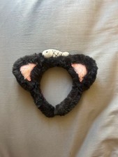 Cat ear headband, faux fur, black