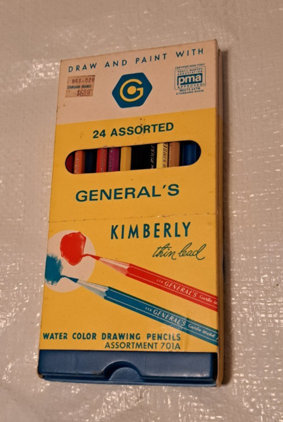 Vintage USA Made General's Kimberly 22 Drawing Watercolor Pencils Used & New